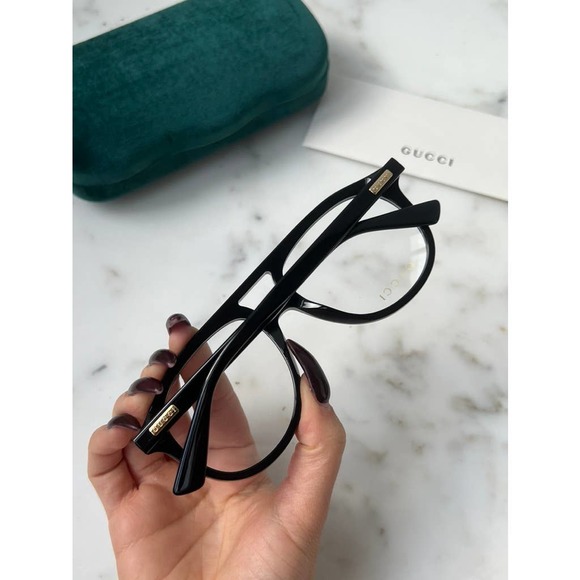 NEW Gucci GG1320O Black Oversized Aviator Eyeglasses Frames - Picture 4 of 9